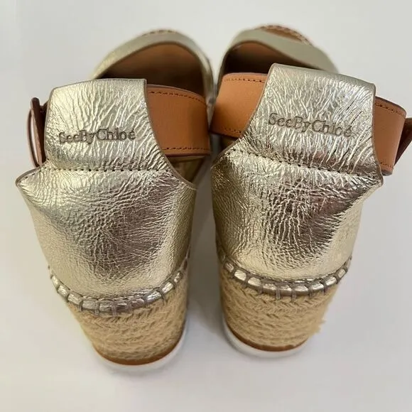 See By Chloe Glyn Sandal in Light Gold 38