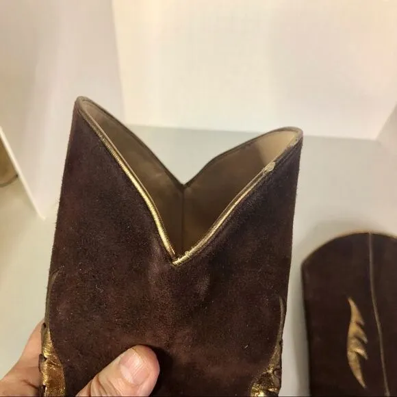Sergio Rossi Brown Suede and Leather Boots