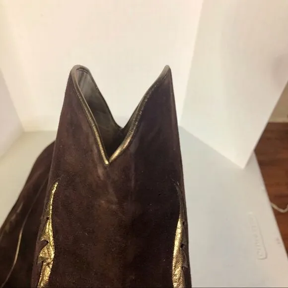 Sergio Rossi Brown Suede and Leather Boots
