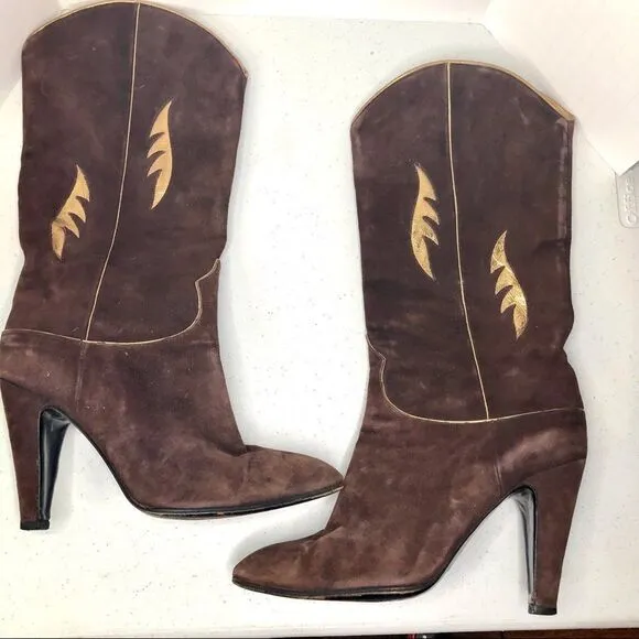 Sergio Rossi Brown Suede and Leather Boots