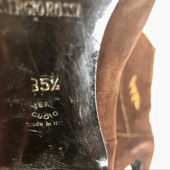 Sergio Rossi Brown Suede and Leather Boots