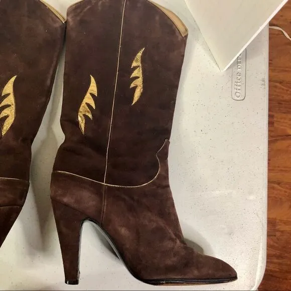 Sergio Rossi Brown Suede and Leather Boots