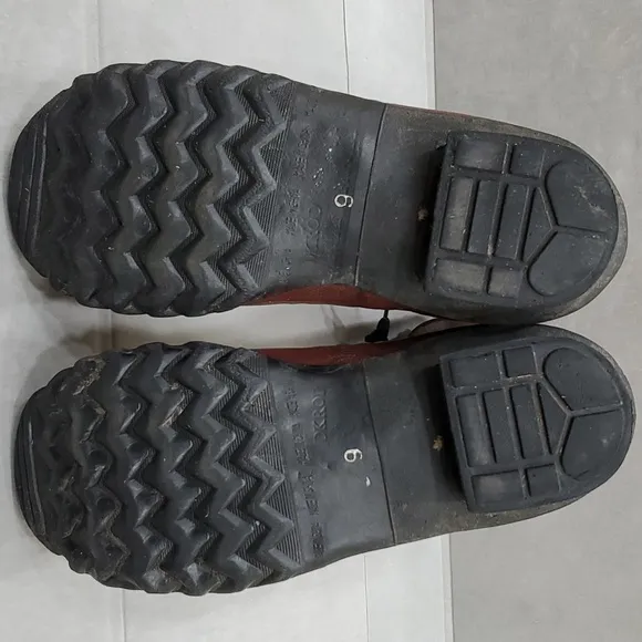 Servus steel toe boots by Honeywell brick red rubber FLAWED