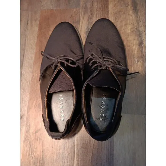 Seven 91 Men's 3 Eye Lace Up Casual Shoe Black Size 8M