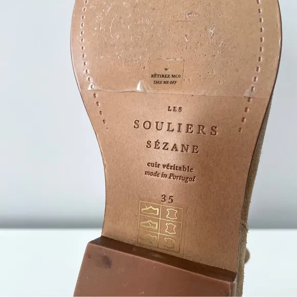 Sezane Low Jonas Boots Suede Size 35