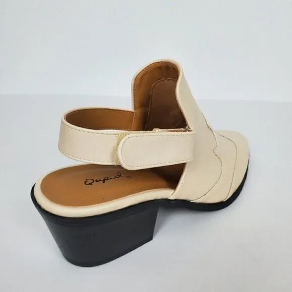 Shoes Slingback Pointy Toe Booties Cream White Rodeo Western