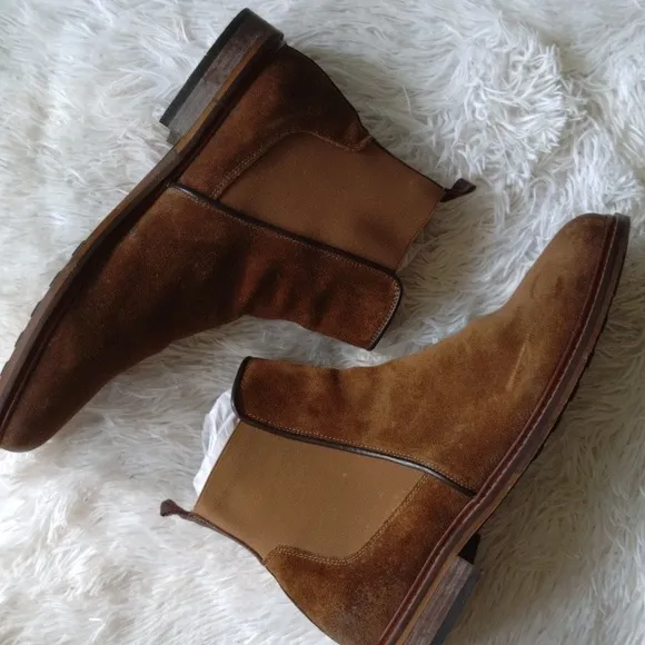 Show the Bear brown suede Chelsea boots for men, size 45