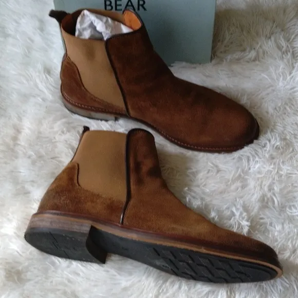 Show the Bear brown suede Chelsea boots for men, size 45