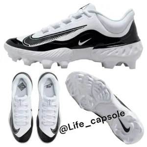 Size 13.5 Nike Alpha Huarache ELITE 4 Low MCS Baseball Cleats White FD6255-101