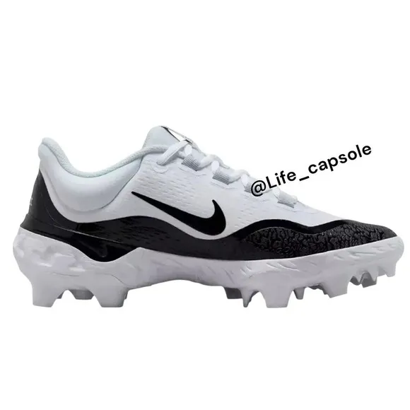 Size 13.5 Nike Alpha Huarache ELITE 4 Low MCS Baseball Cleats White FD6255-101