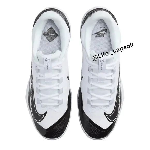 Size 13.5 Nike Alpha Huarache ELITE 4 Low MCS Baseball Cleats White FD6255-101