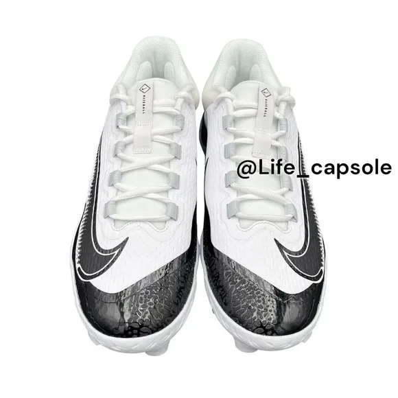 Size 13.5 Nike Alpha Huarache ELITE 4 Low MCS Baseball Cleats White FD6255-101