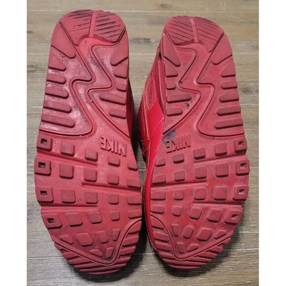Size 9.5 - Nike Air Max 90 Triple Red Men's Sneakers Shoes