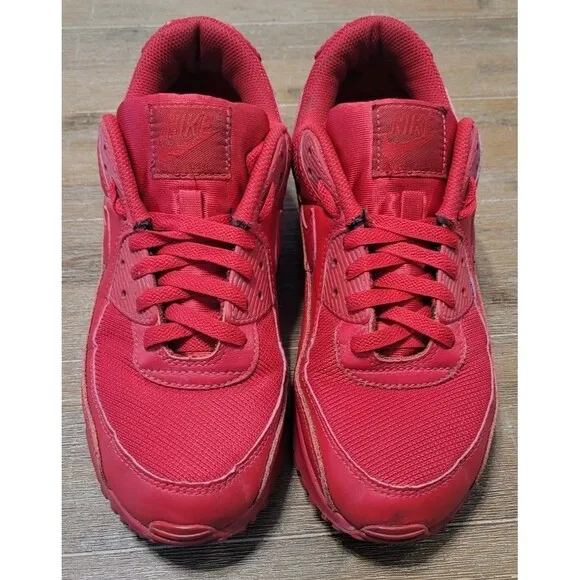 Size 9.5 - Nike Air Max 90 Triple Red Men's Sneakers Shoes