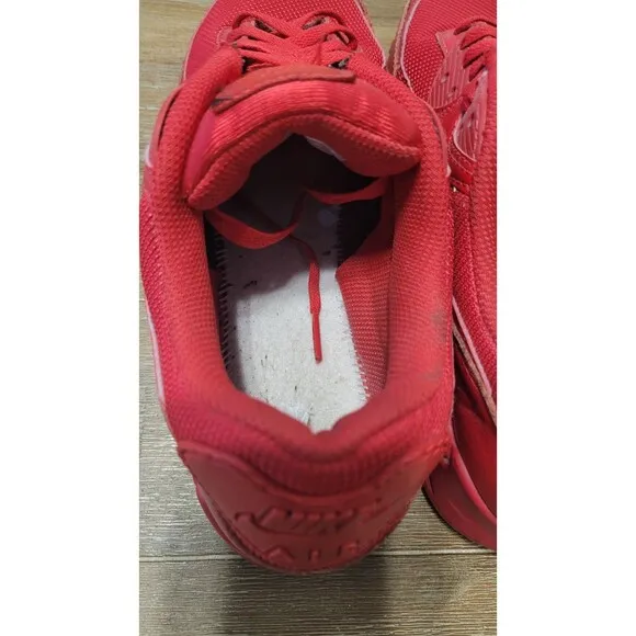 Size 9.5 - Nike Air Max 90 Triple Red Men's Sneakers Shoes