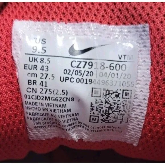 Size 9.5 - Nike Air Max 90 Triple Red Men's Sneakers Shoes
