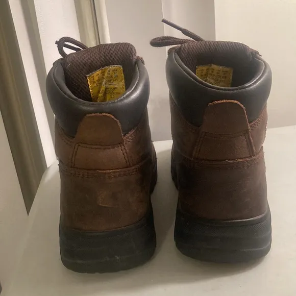 Skechers Relaxed Fit Brown Leather Oil Resistant Lace Up Boots Sz 8