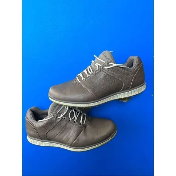 SKECHERS GoGolf Elite 2 MEN'S Solid gray LEATHER Lace-Up GOLF SHOES Spikes  size