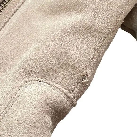 Sketchers Women 9.5 Pulley Boots Tan Suede Rubber Sole Faux Fur Hidden 3” Wedge