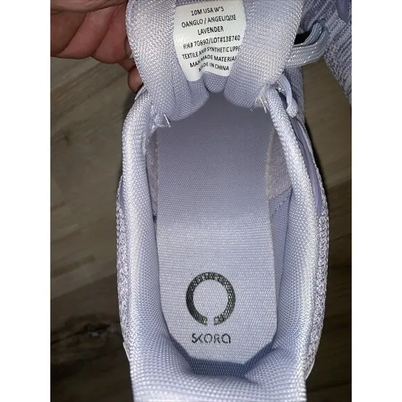 Skora Womens 10M Oanglo Angelique Lavender Running Shoes Sneakers Fabric EUC