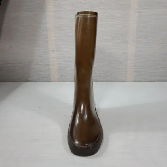 Sndrew Geller Brown Vintage Wool Rubber Boots