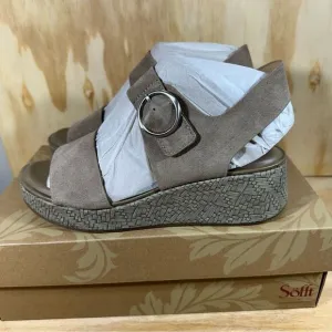 Sofft Faedra Light Grey Ankle Strap Sandals Women’s Size 10