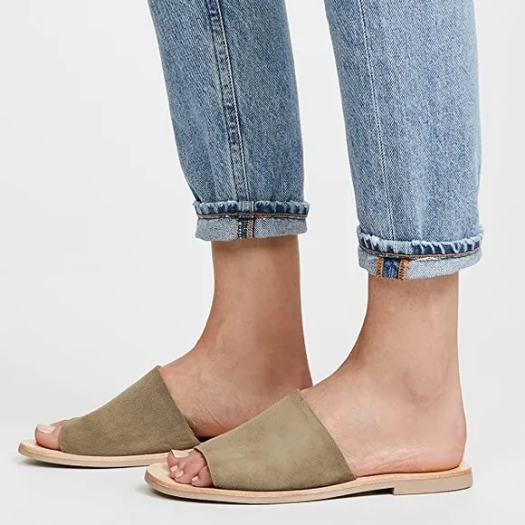 SOL SANA Suede Slide Flat Sandals