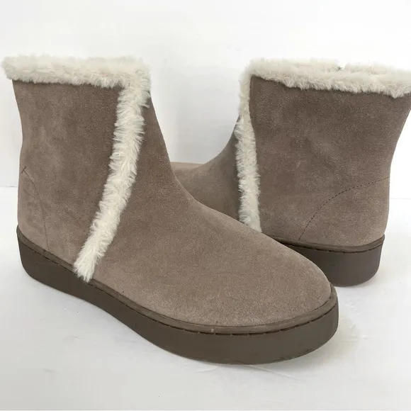 Soludos Women Whistler Cozy Ankle Boots In Mineral Grey Size 8.5