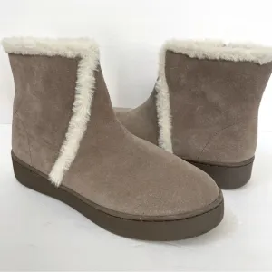 Soludos Women Whistler Cozy Ankle Boots In Mineral Grey Size 8.5