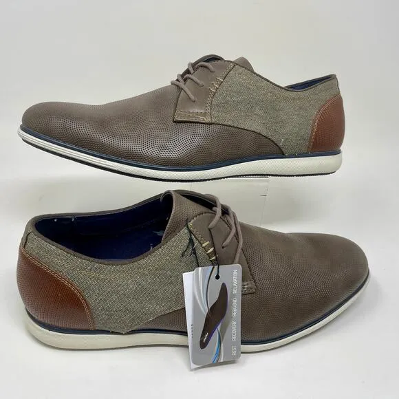 Sonoma Tyson Vitalize by Ortholite Leather Shoes Mens Sz 11 Olive Brown