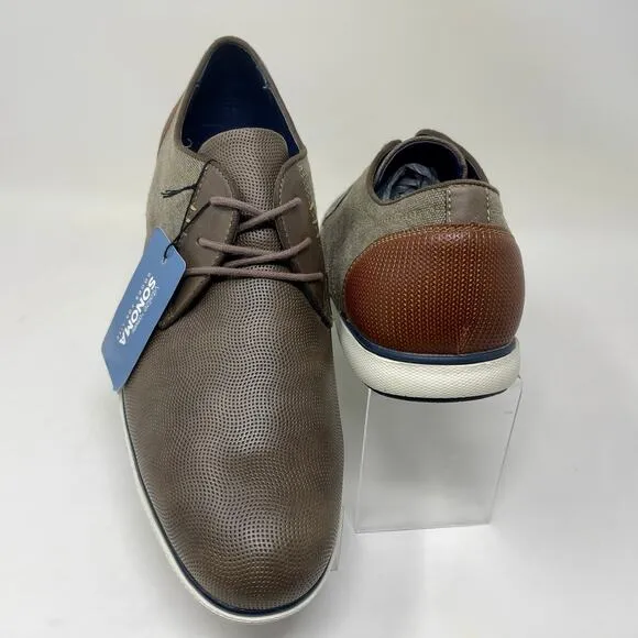 Sonoma Tyson Vitalize by Ortholite Leather Shoes Mens Sz 11 Olive Brown