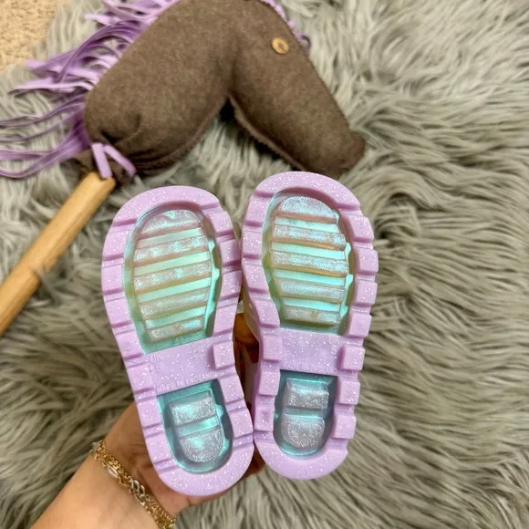 Sophia Webster Mini unicorn iridescent jelly sandals