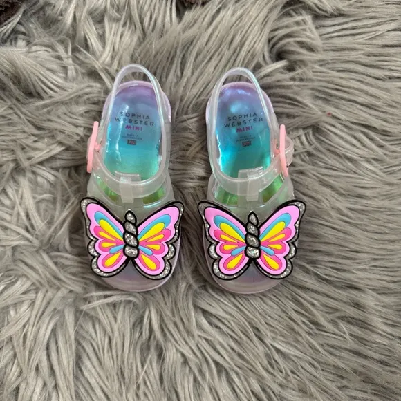 Sophia Webster Mini unicorn iridescent jelly sandals