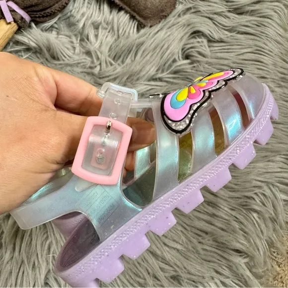 Sophia Webster Mini unicorn iridescent jelly sandals