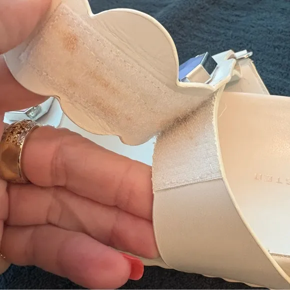 SOPHIA WEBSTER White Leather Pastel GEM Dad Sandals! Great gently used. 39