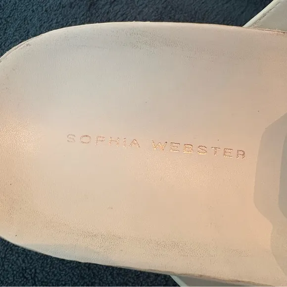 SOPHIA WEBSTER White Leather Pastel GEM Dad Sandals! Great gently used. 39