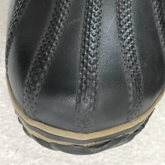 Sorel Black Leather Slimpack Knee High Boots With Rubber Feet 7