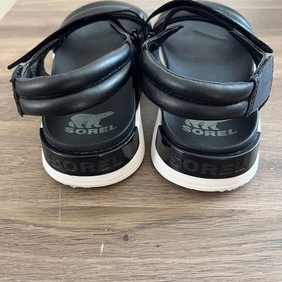 Sorel Black Viibe sandals Sz 7.5