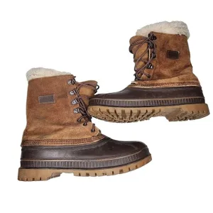 Sorel Boots Kaufman Men Waterproof Winter Duck Rubber Suede Leather Wool Lined 8