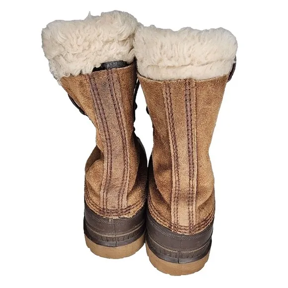 Sorel Boots Kaufman Men Waterproof Winter Duck Rubber Suede Leather Wool Lined 8