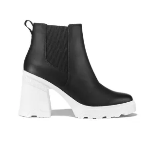 SOREL Brex Black &amp; Sea Salt White Rubber Block Heel Boots - Anniversary Edition