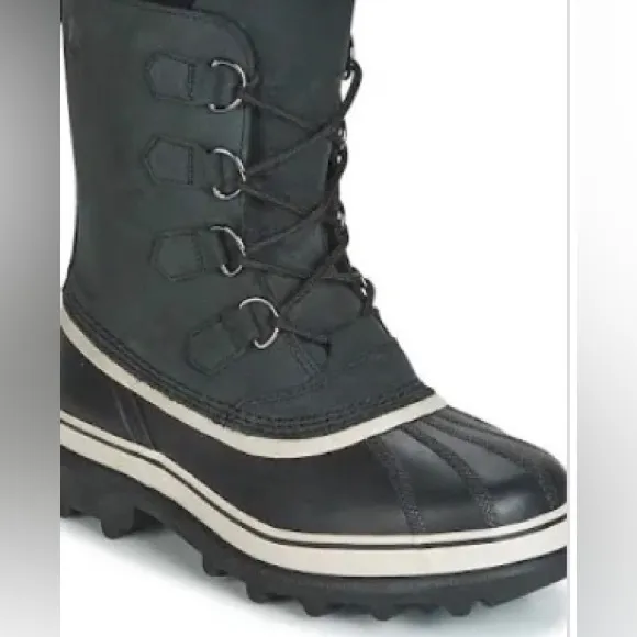 Sorel Caribou Waterproof Leather Hand Crafted Natural Rubber Green Boots 8.5