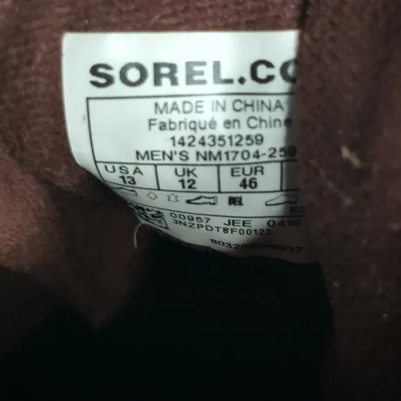 Sorel Cheyanne Men's Full grain leather duck boots, size 13
