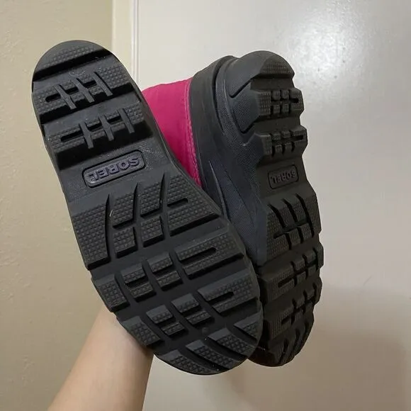 SOREL fleece line rubber outdoor winter snow boots purple pink size US 6 eu 38