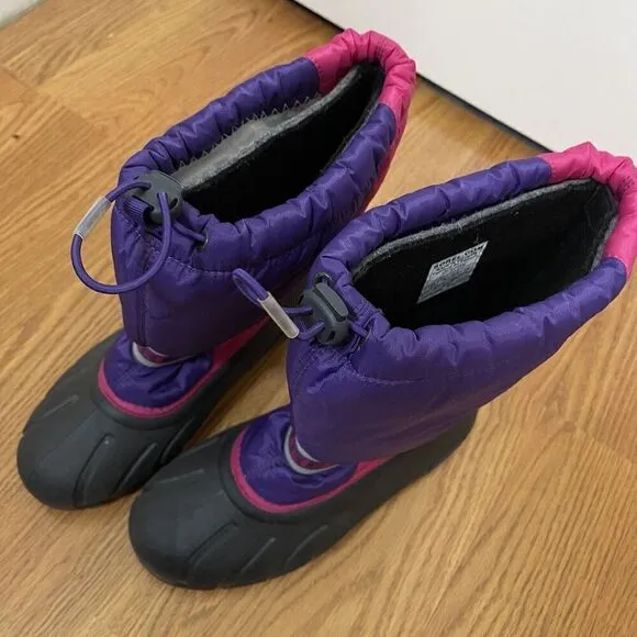 SOREL fleece line rubber outdoor winter snow boots purple pink size US 6 eu 38