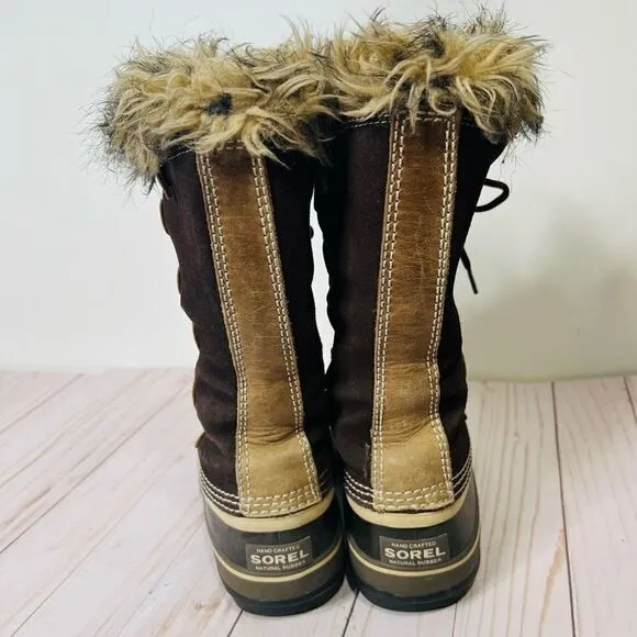 Sorel Joan of Arctic Brown Suede Fur Lined Winter Boots