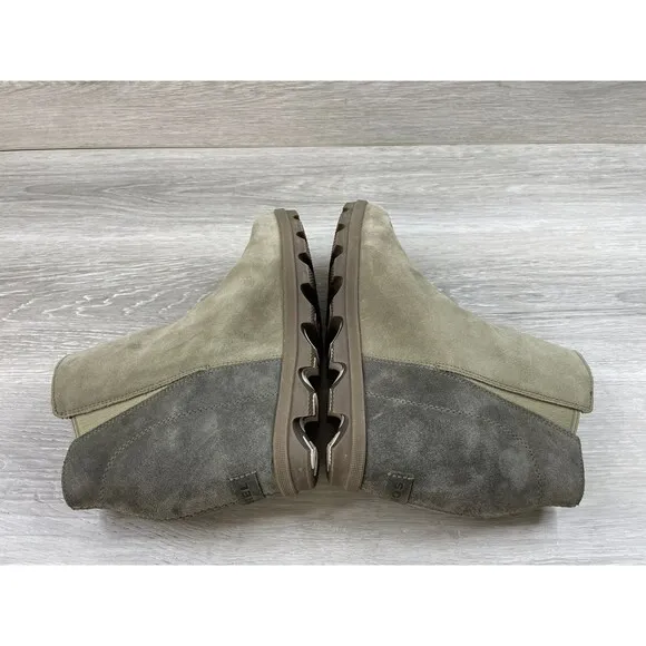 Sorel Joan of Arctic II Women's 10 Beige Suede Leather Side Zip Wedge Ankle Boot