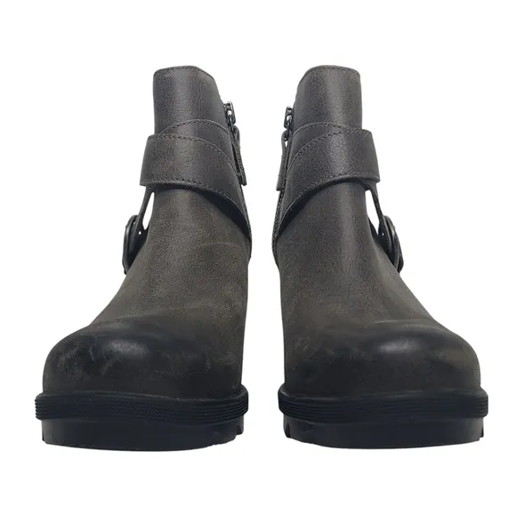 Sorel Joan Of Arctic Wedge II Buckle Ankle Boots Quarry NL3360-052 Size 8