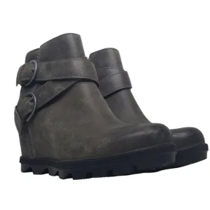Sorel Joan Of Arctic Wedge II Buckle Ankle Boots Quarry NL3360-052 Size 8