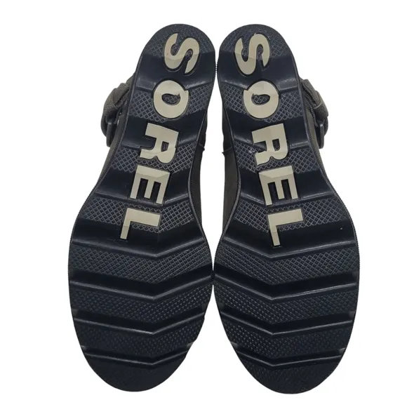 Sorel Joan Of Arctic Wedge II Buckle Ankle Boots Quarry NL3360-052 Size 8